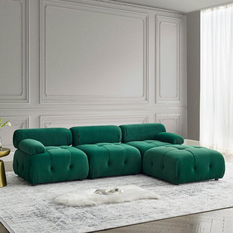 Modular Sectional Sofa, Button Tufted - LuxNovaHub 