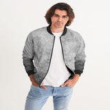 Mens Bomber Jacket, Grey And Black Tie Dye Pattern - LuxNovaHub 