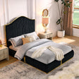 Corduroy Upholstered Bed Frame Queen - LuxNovaHub 