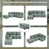 Free-Combined Sectional Sofa 5-seater - LuxNovaHub 