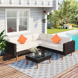 4-pieces Outdoor Wicker Sofa Set - LuxNovaHub 