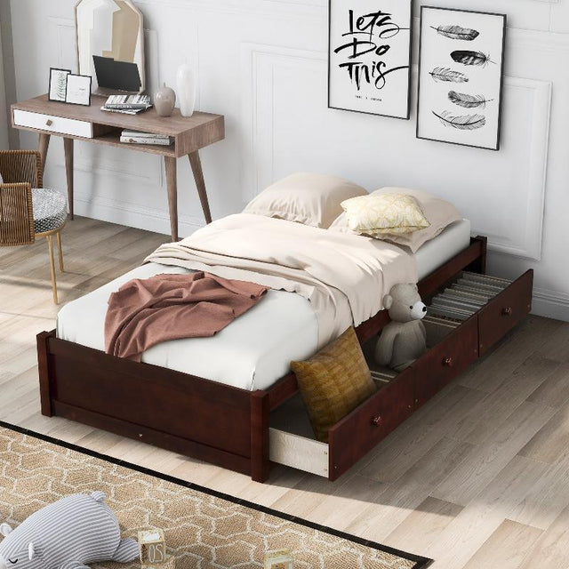 Twin Size Platform Storage Bed - LuxNovaHub 