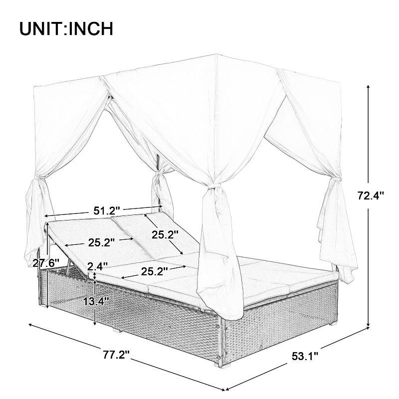 Outdoor Patio Wicker Sunbed Daybed - LuxNovaHub 