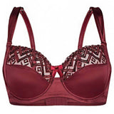 Sassa Bordeaux Semi-Sheer Full Figure Bra - LuxNovaHub 