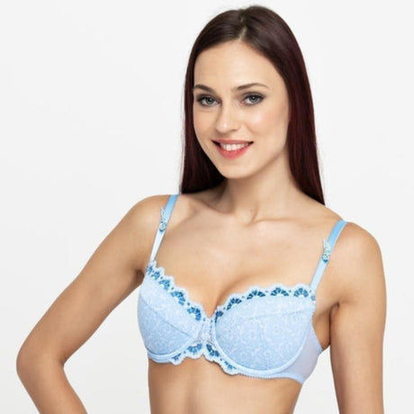 Lavinia Charm Lace Padded Balcony Bra - LuxNovaHub 