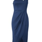 Ruched Cutout Single Shoulder Dress - LuxNovaHub 