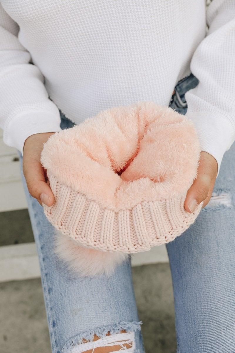 Beanie with Faux Sherpa Lining - LuxNovaHub 