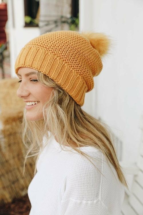 Beanie with Faux Sherpa Lining - LuxNovaHub 