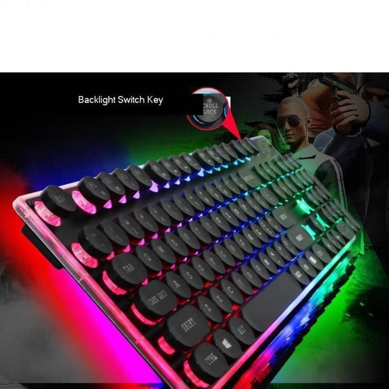 Dragon LED Backlight Gaming USB Wired Keyboard Mouse Set - LuxNovaHub 