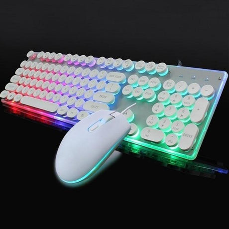 Dragon LED Backlight Gaming USB Wired Keyboard Mouse Set - LuxNovaHub 