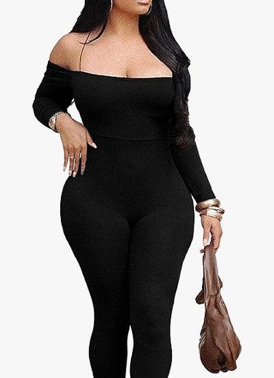 SHRNE JUSTIN Black Long Sleeve Pants Two Piece Set - LuxNovaHub 