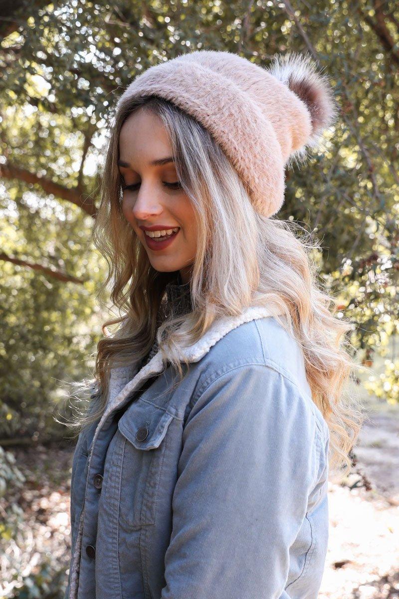 Soft Mohair Pom Beanie - LuxNovaHub 