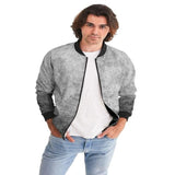 Mens Bomber Jacket, Grey And Black Tie Dye Pattern - LuxNovaHub 