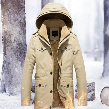 Mens Hooded Military Style Coat - LuxNovaHub 