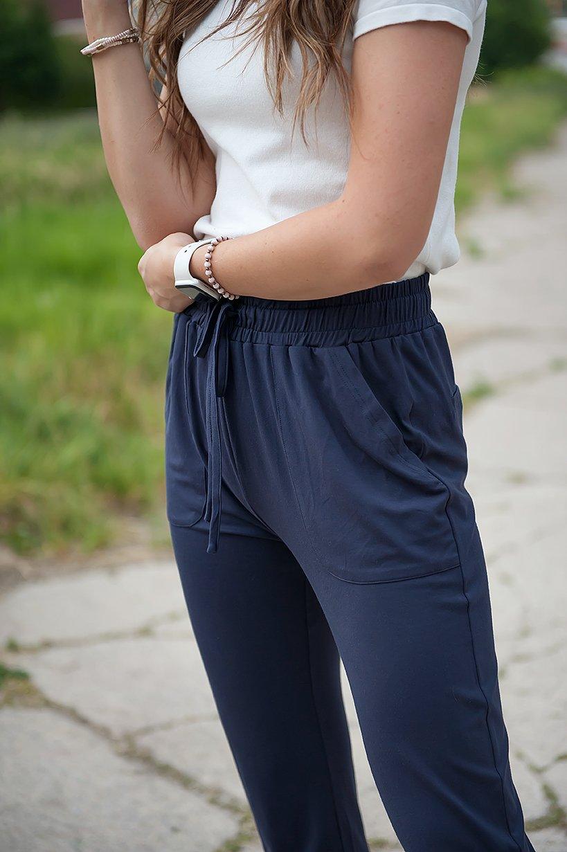 DT Shelby Tie-ankle pants in Navy - LuxNovaHub 