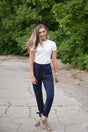 DT Shelby Tie-ankle pants in Navy - LuxNovaHub 