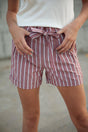 DT Avery Paper bag shorts in Red Earth - LuxNovaHub 