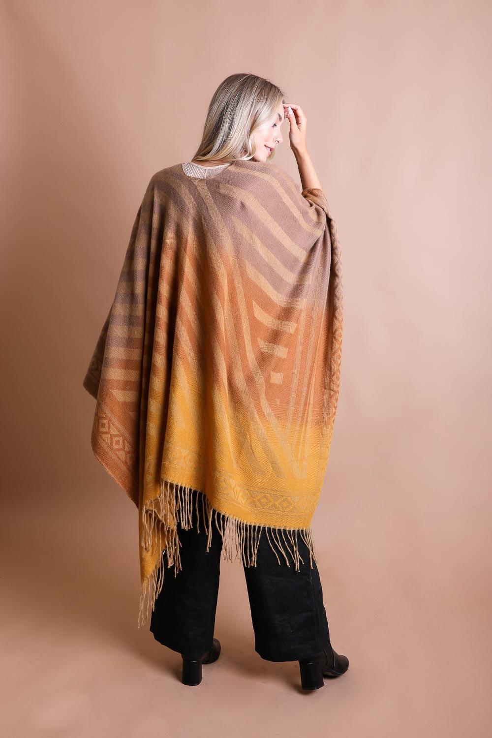 Bohemian Style Color Blend Tassel Serape - LuxNovaHub 