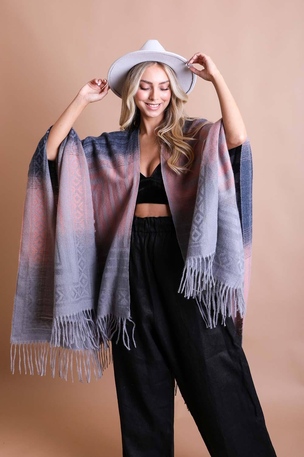 Bohemian Style Color Blend Tassel Serape - LuxNovaHub 