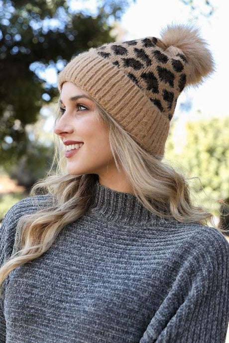 Wild Leopard Knit Beanie - LuxNovaHub 