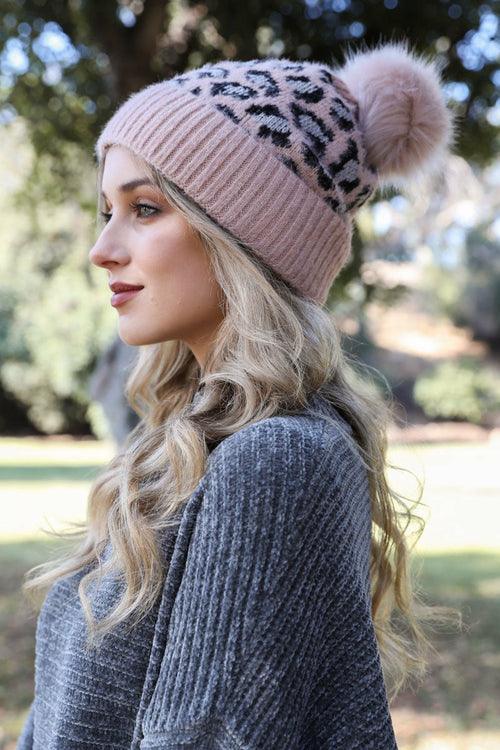 Wild Leopard Knit Beanie - LuxNovaHub 