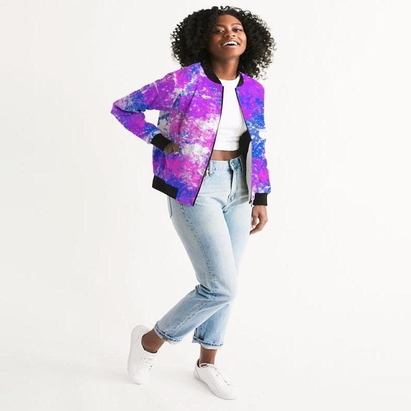 Cotton Candy Purple Style Bomber Jacket - LuxNovaHub 