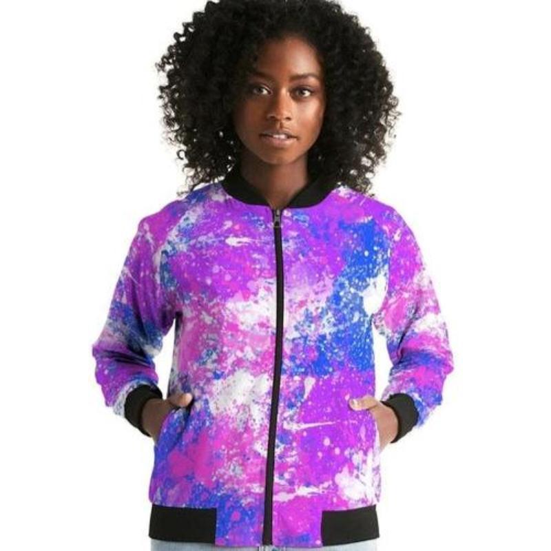 Cotton Candy Purple Style Bomber Jacket - LuxNovaHub 