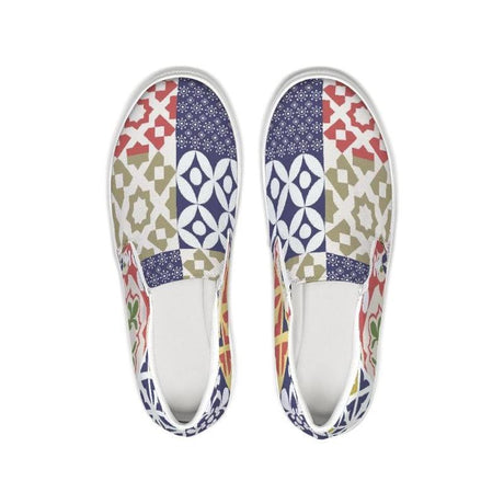 Multicolor Patch Style Low Top Slip-on Canvas Shoes - LuxNovaHub 